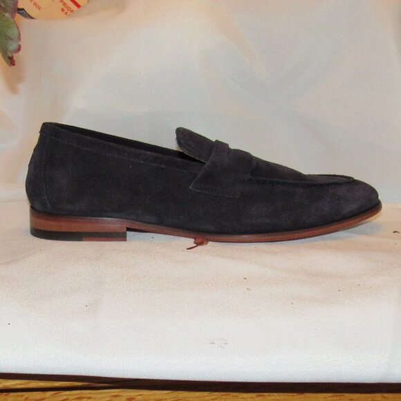 Oliver Sweeney Keyworth Navy Blue Calf Suede Penny Loafers Sze 11 Excellent Cond - Picture 5 of 12
